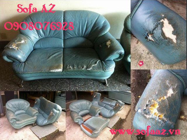 Ghế sofa da cũ bị hư hỏng