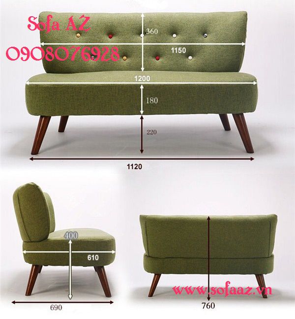 Kích thước ghế sofa băng SB2-02