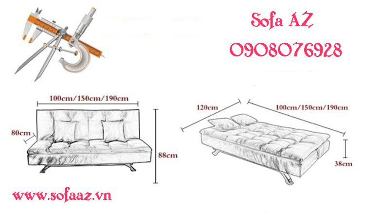Kích thước ghế sofa bed SB-04