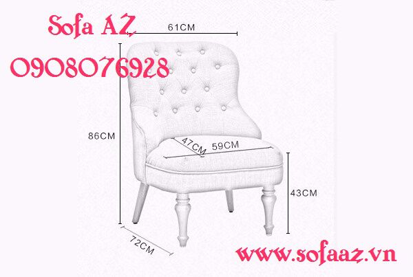 Kích thước ghế sofa đơn SD-04