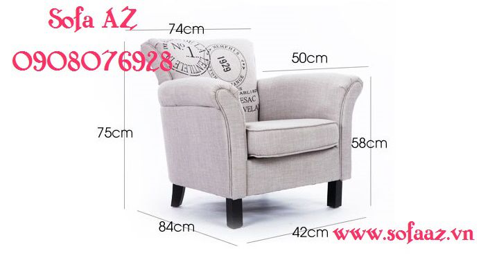 Kích thước ghế sofa đơn SD-02