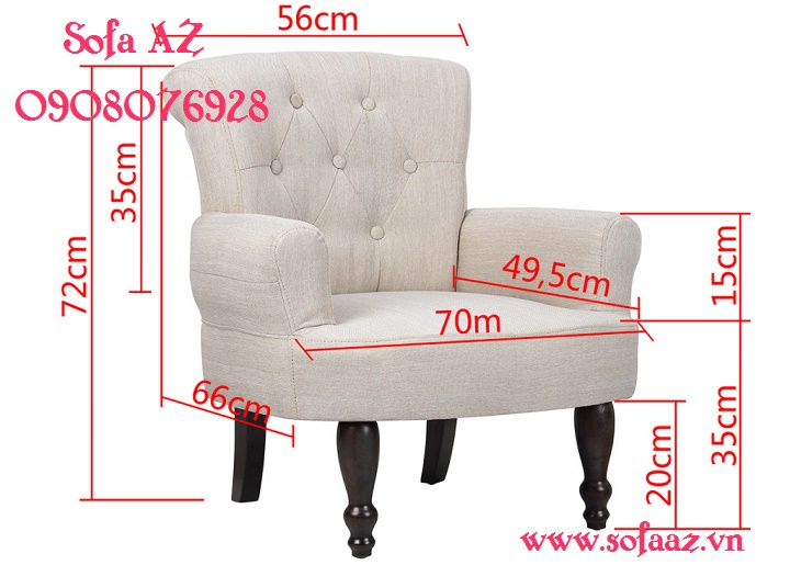 Kích thước ghế sofa đơn SD-03