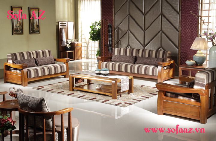 Mẫu ghế sofa gỗ hiện đại dành cho phòng khách