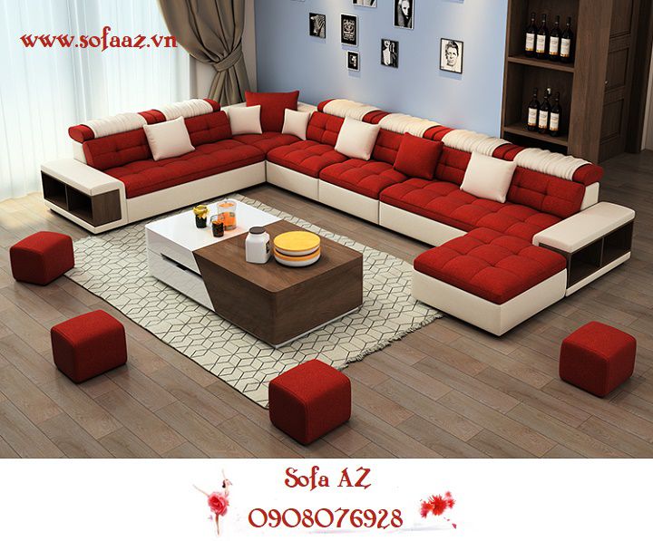 Sofa góc SGU-04 màu đỏ của sự nhiệt huyêt và tình yêu