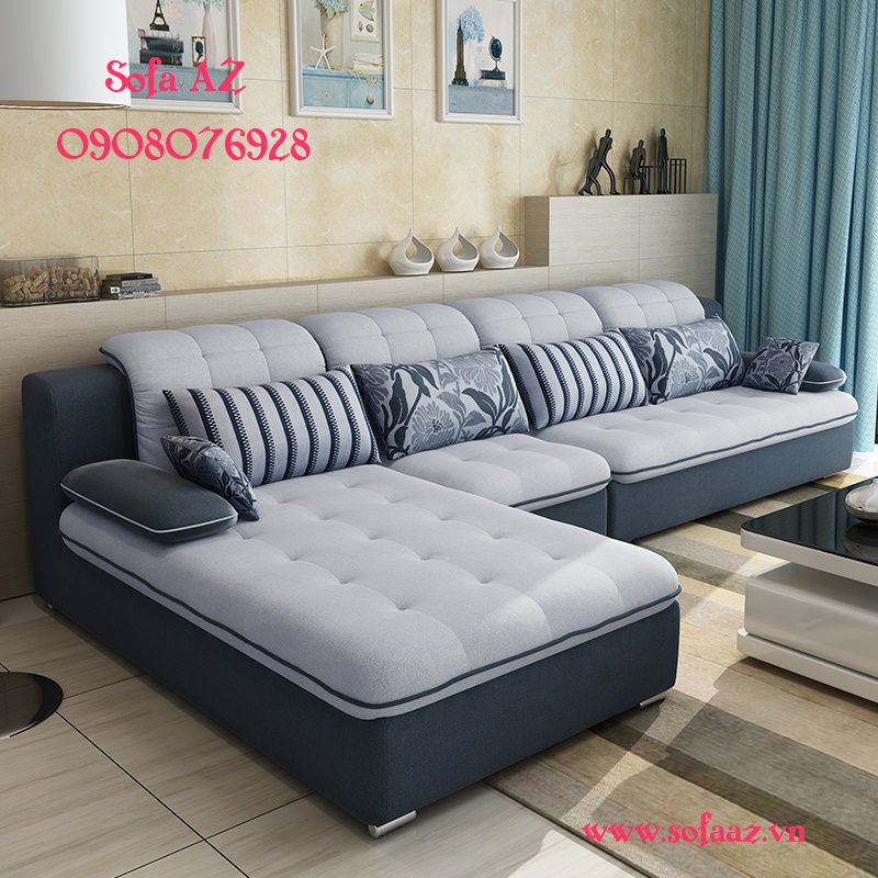Sofa góc vải tông màu xanh đen SGG-05